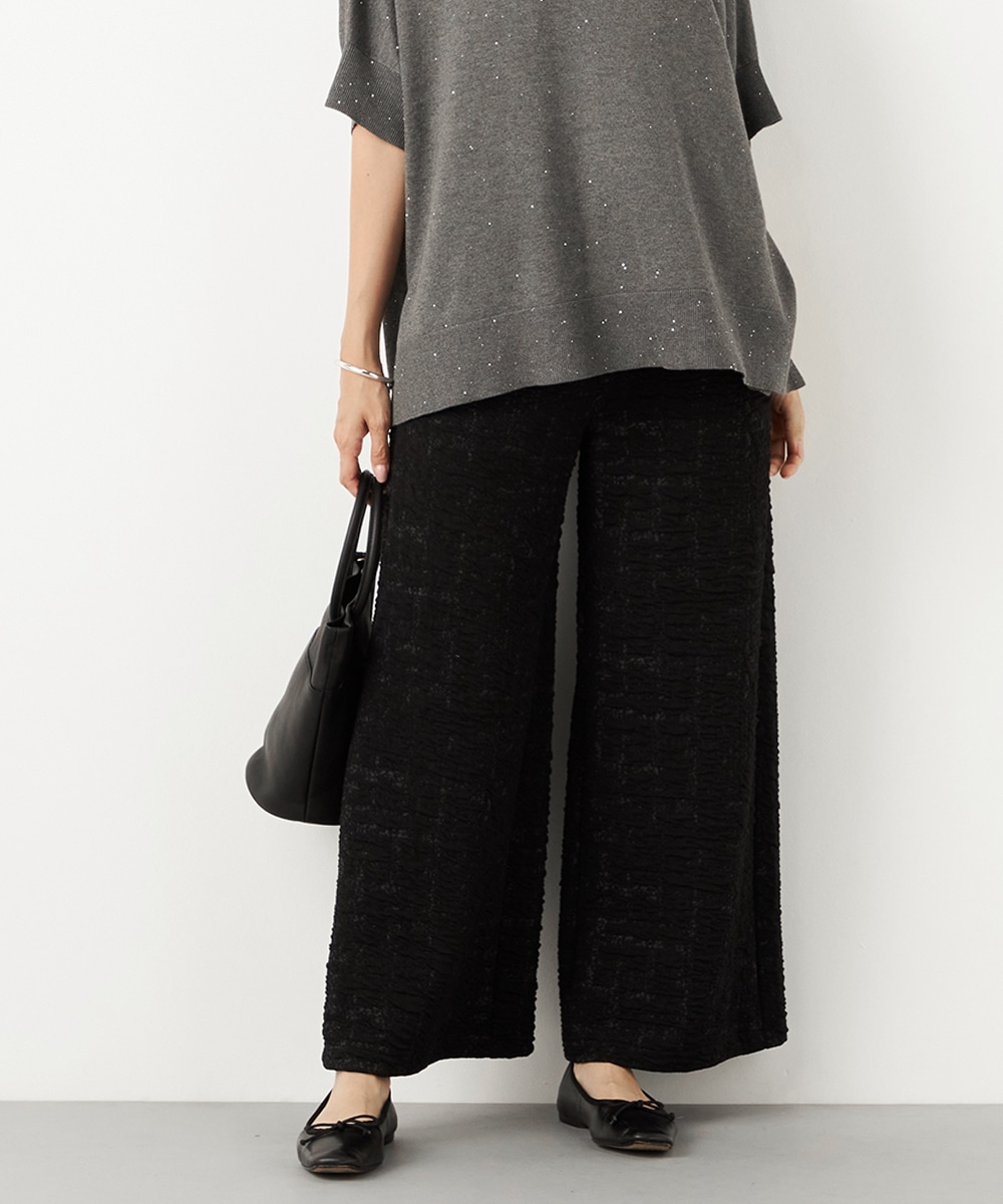  armoire capriceのチェックジャカードワイドパンツ