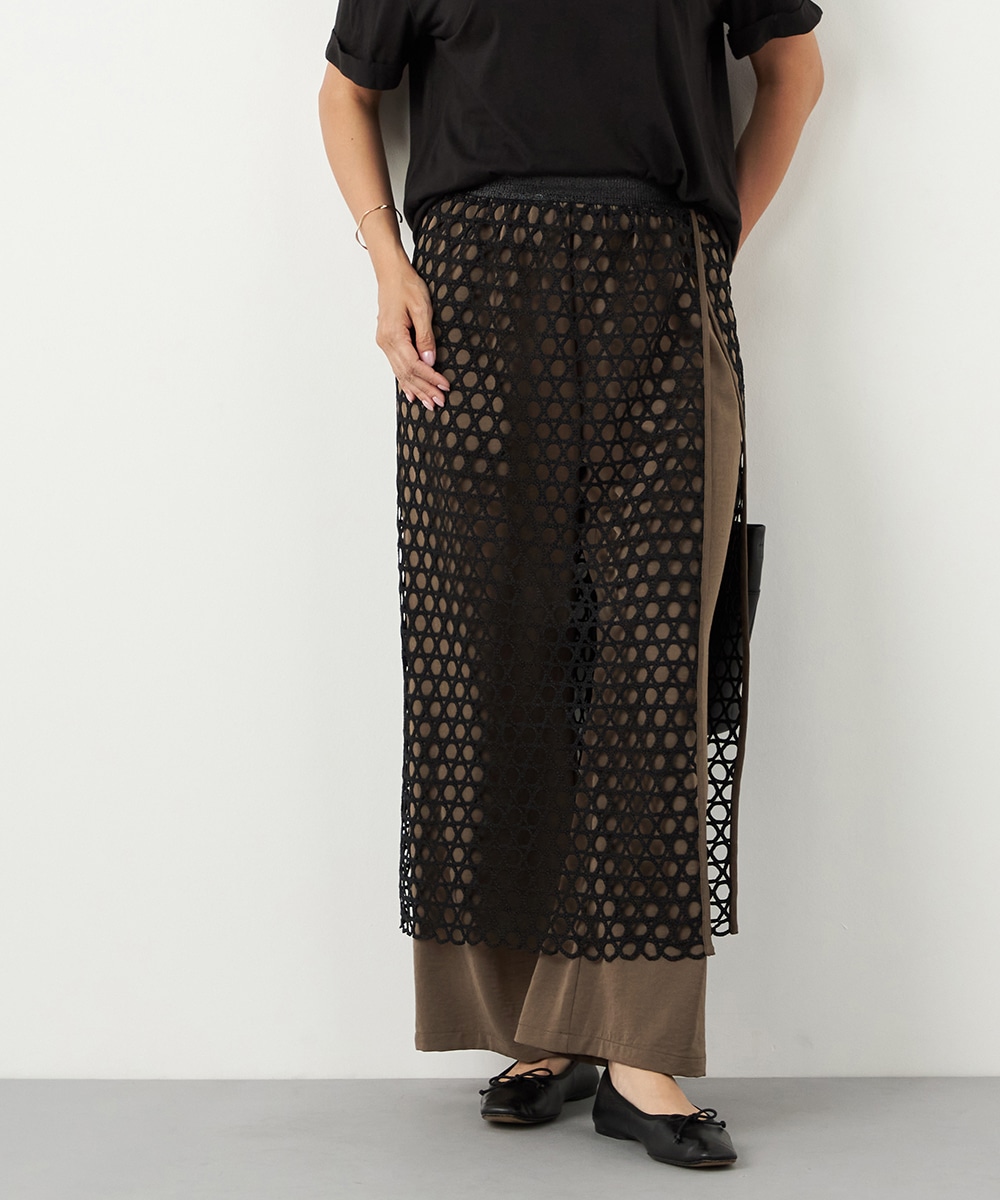  armoire capriceのメッシュレイヤードパンツ