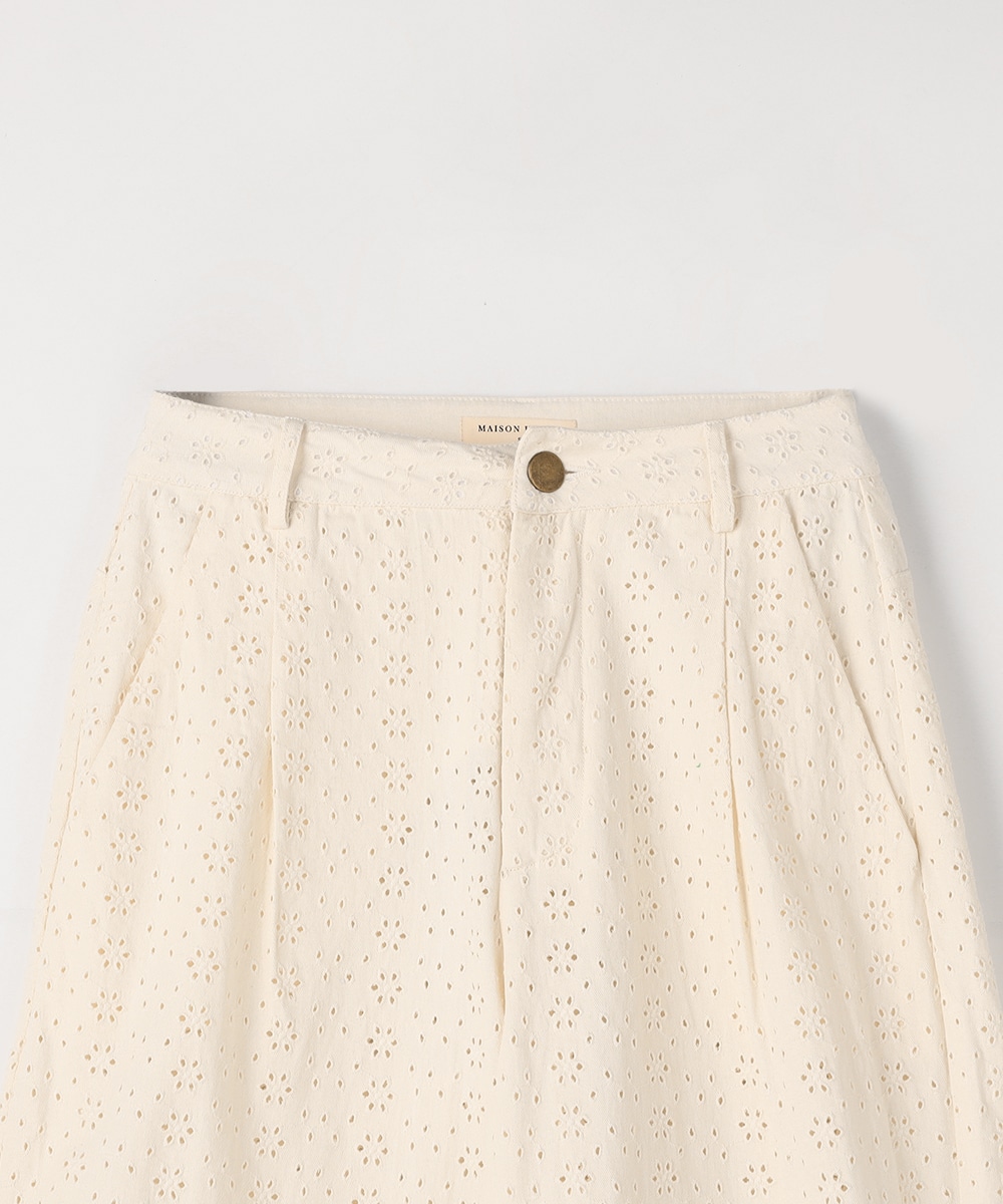 カットワークレースワイドパンツ