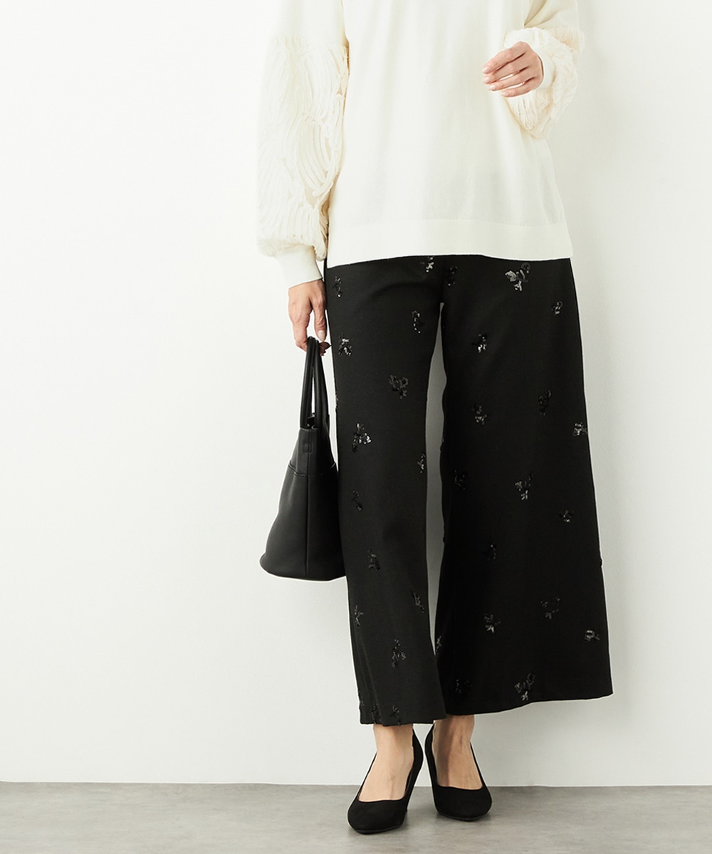 スパンコールワイドパンツ