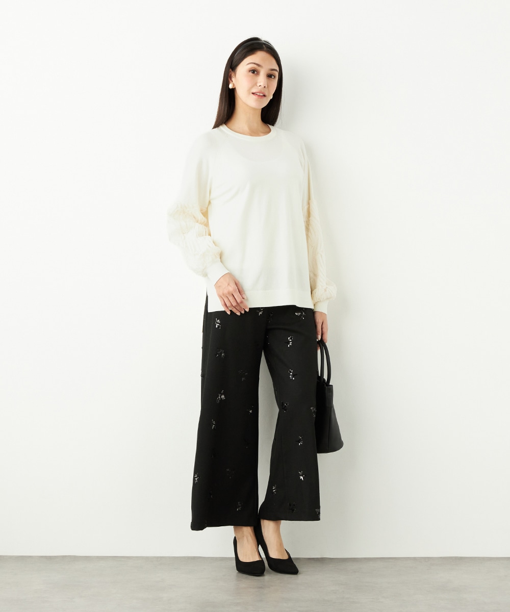 スパンコールワイドパンツ