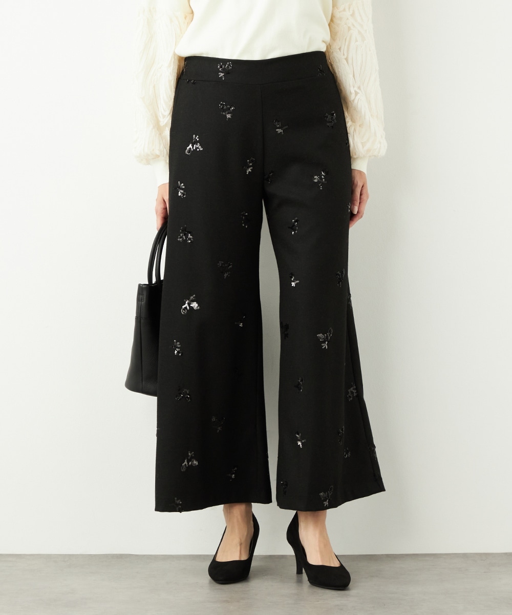 スパンコールワイドパンツ