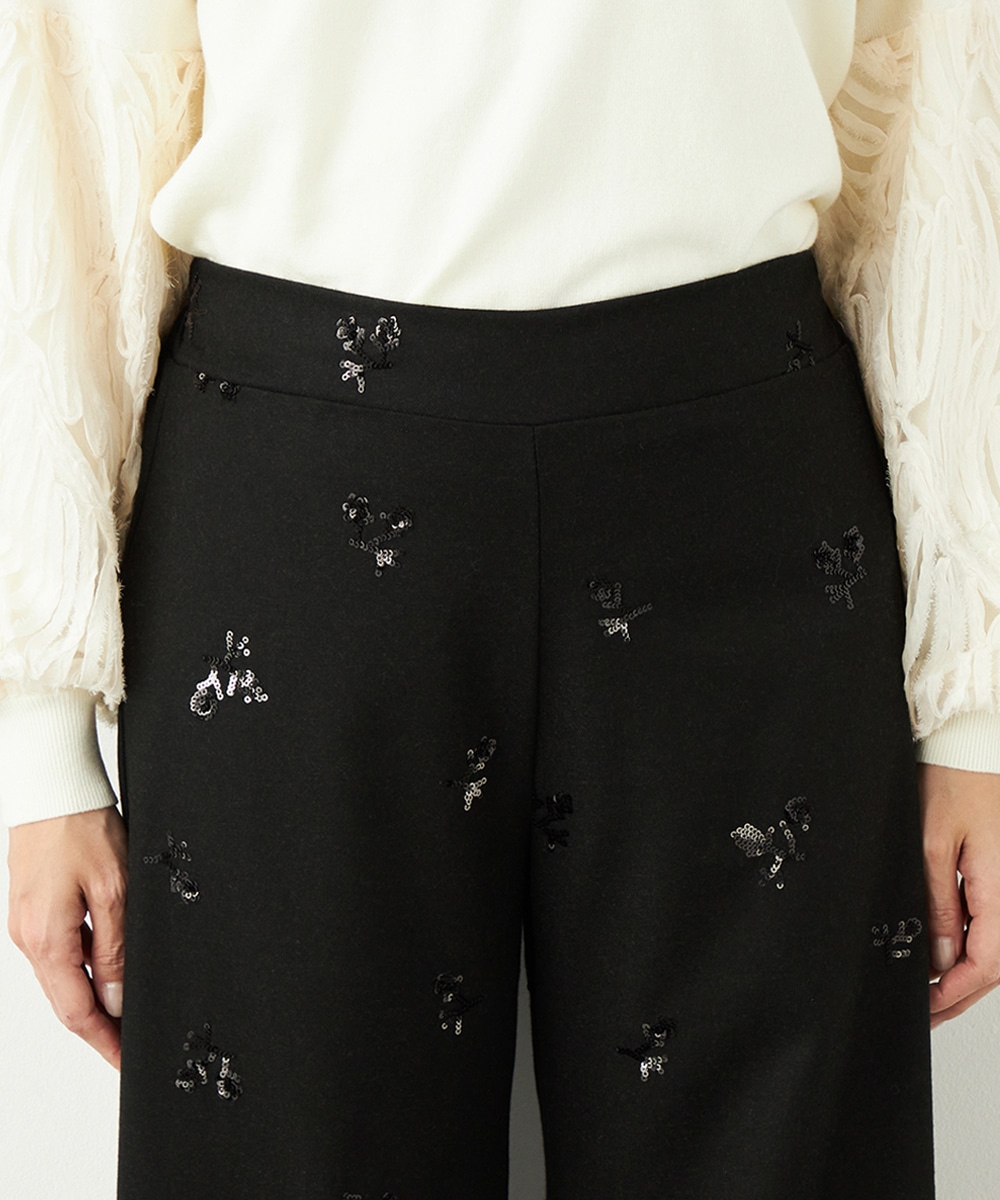 スパンコールワイドパンツ