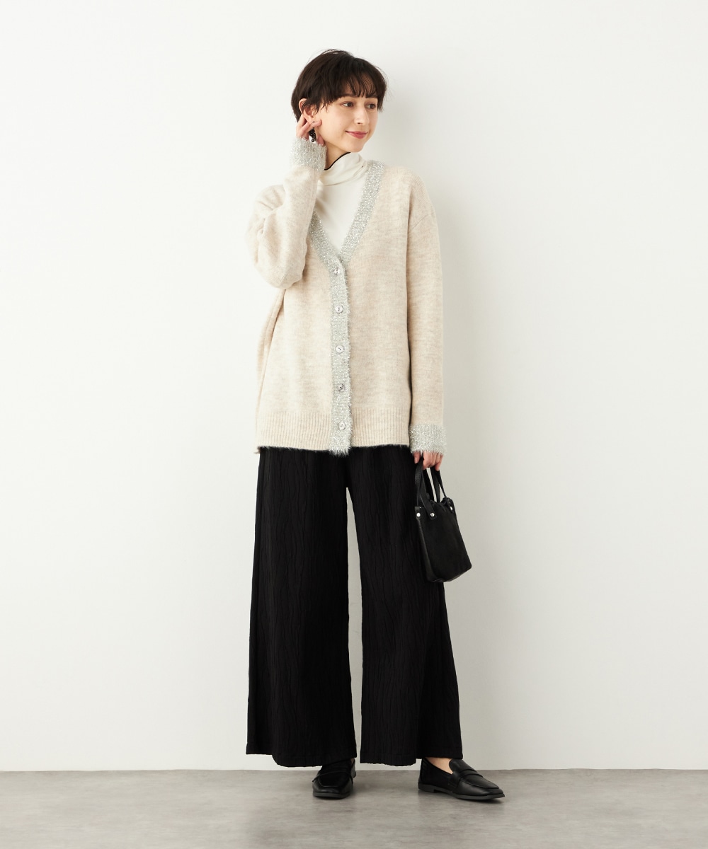 ふくれジャカードワイドパンツ