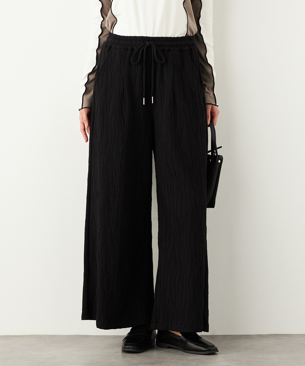 ふくれジャカードワイドパンツ