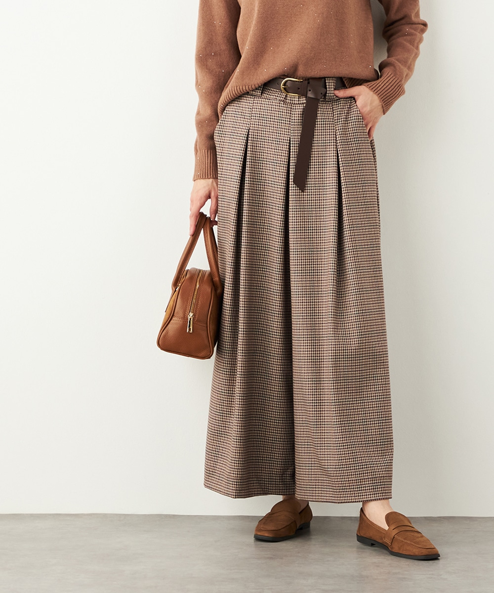  armoire capriceのチェックワイドパンツ