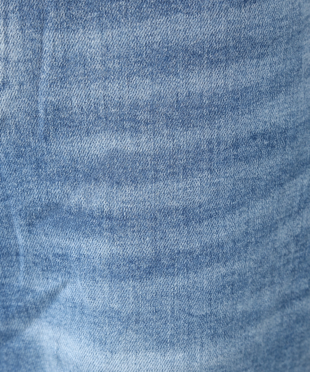 裾折り返しワイドデニムパンツ