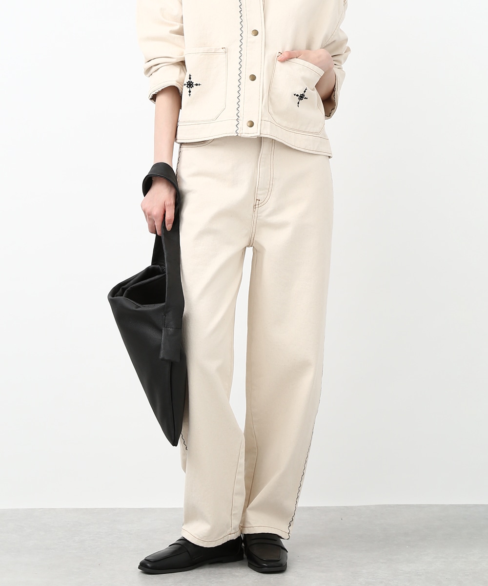 刺繍カーブパンツ