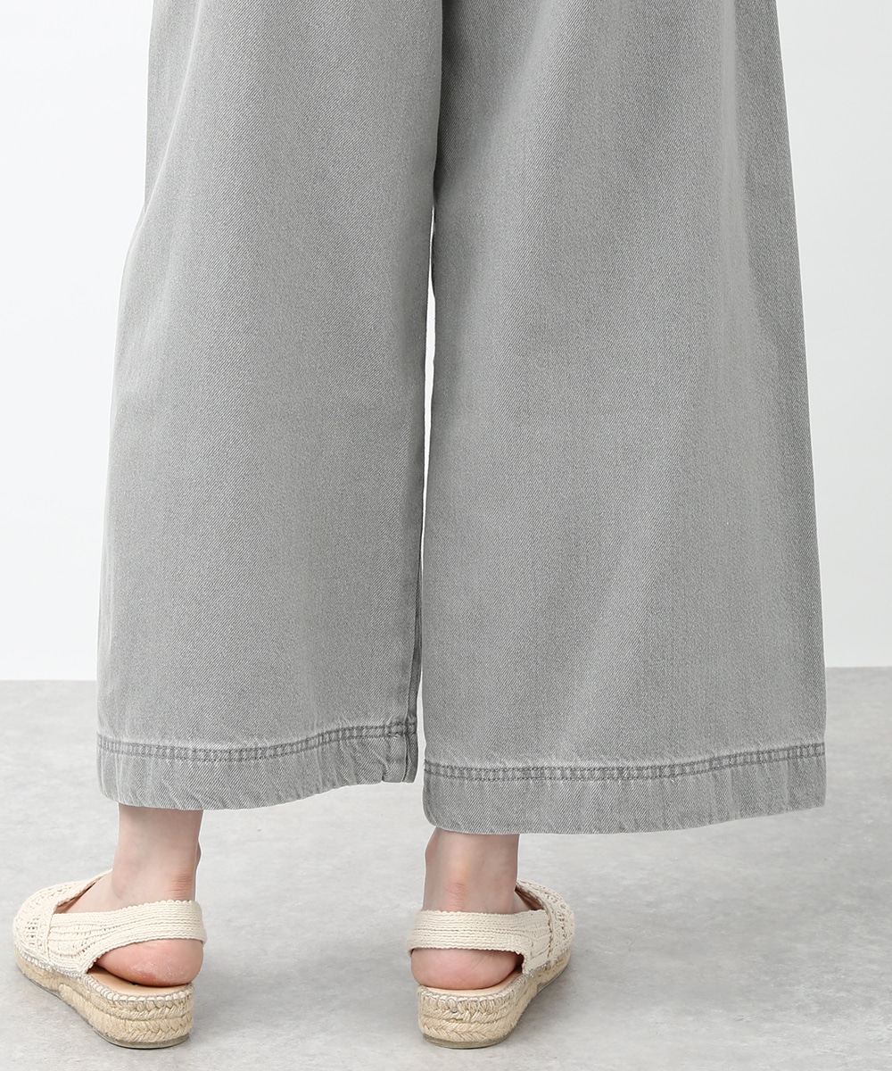 ウェーブ刺繍ワイドパンツ