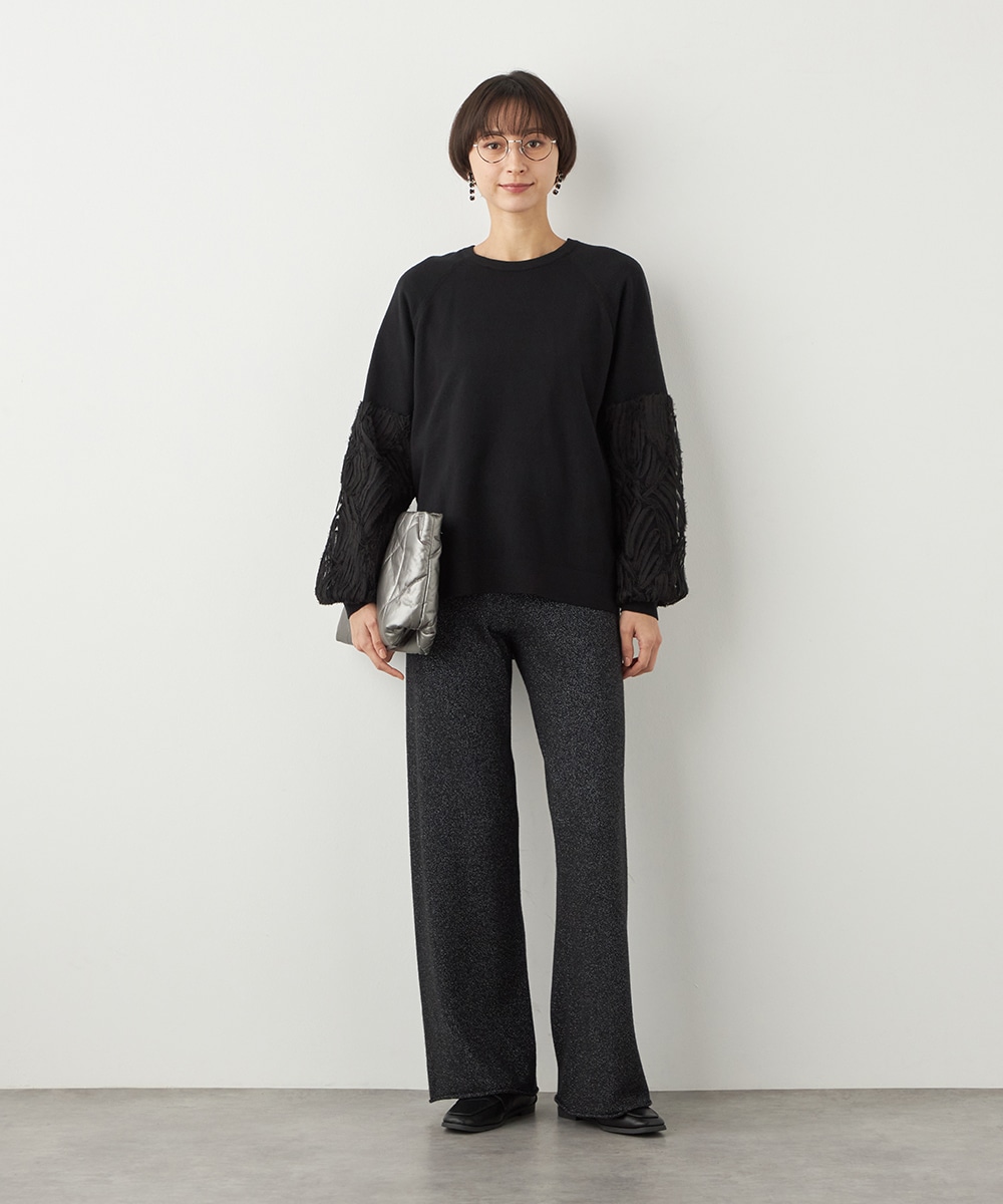 ラメニットパンツ