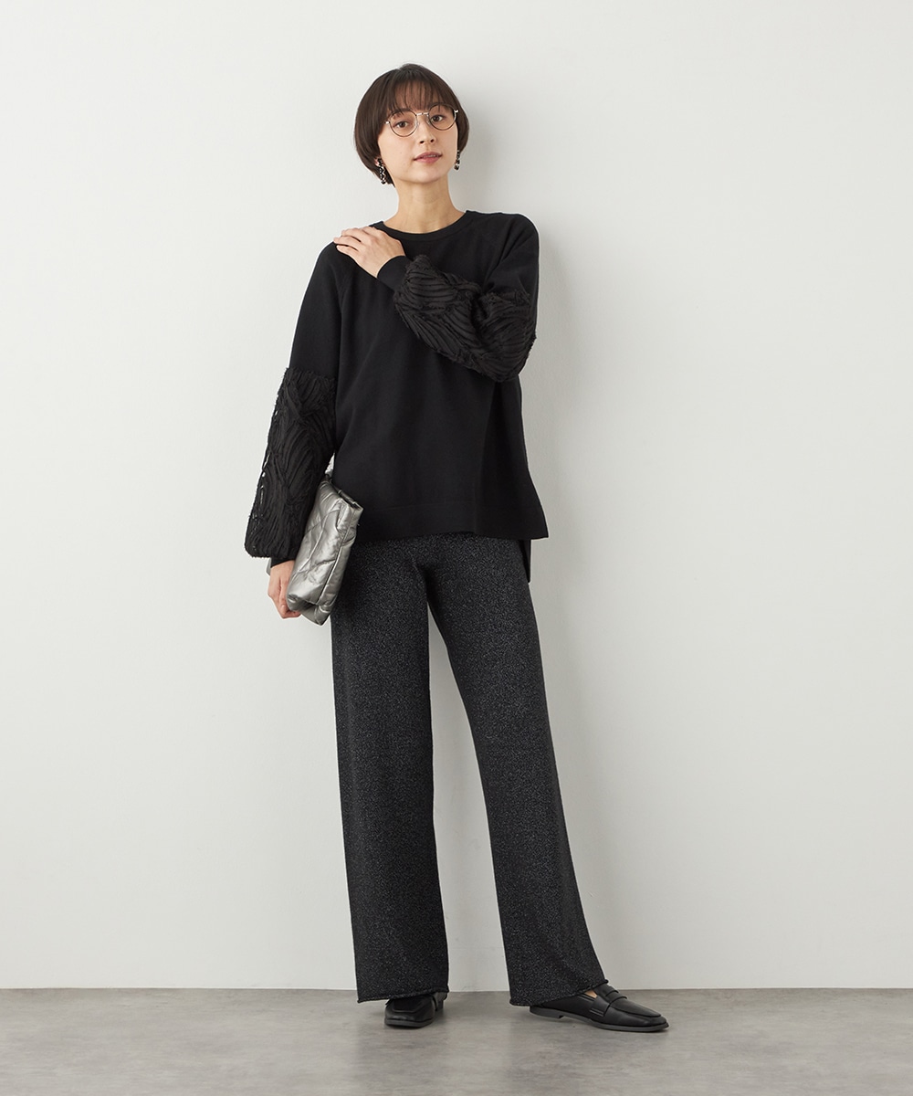 ラメニットパンツ