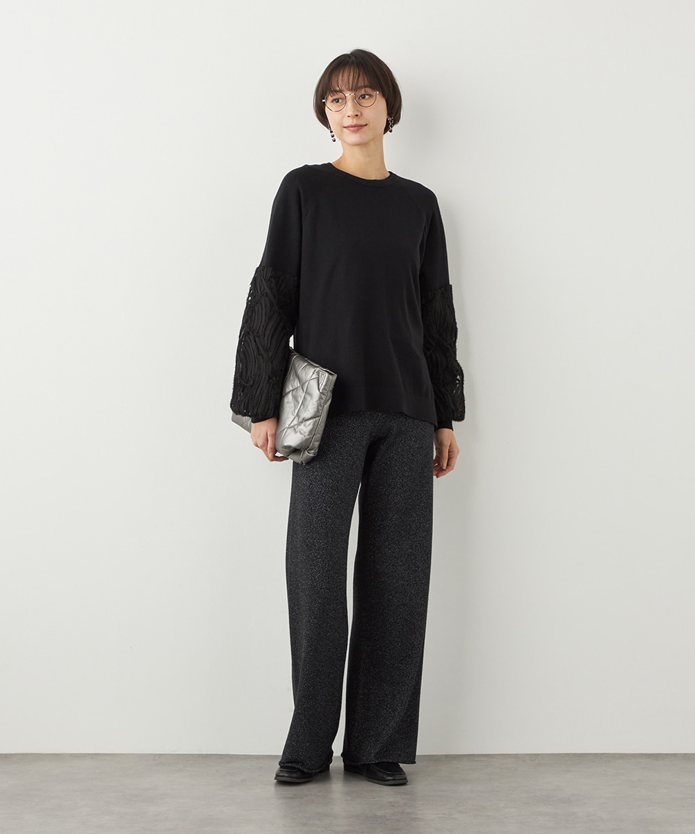 ラメニットパンツ