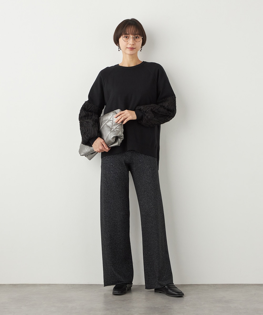 ラメニットパンツ