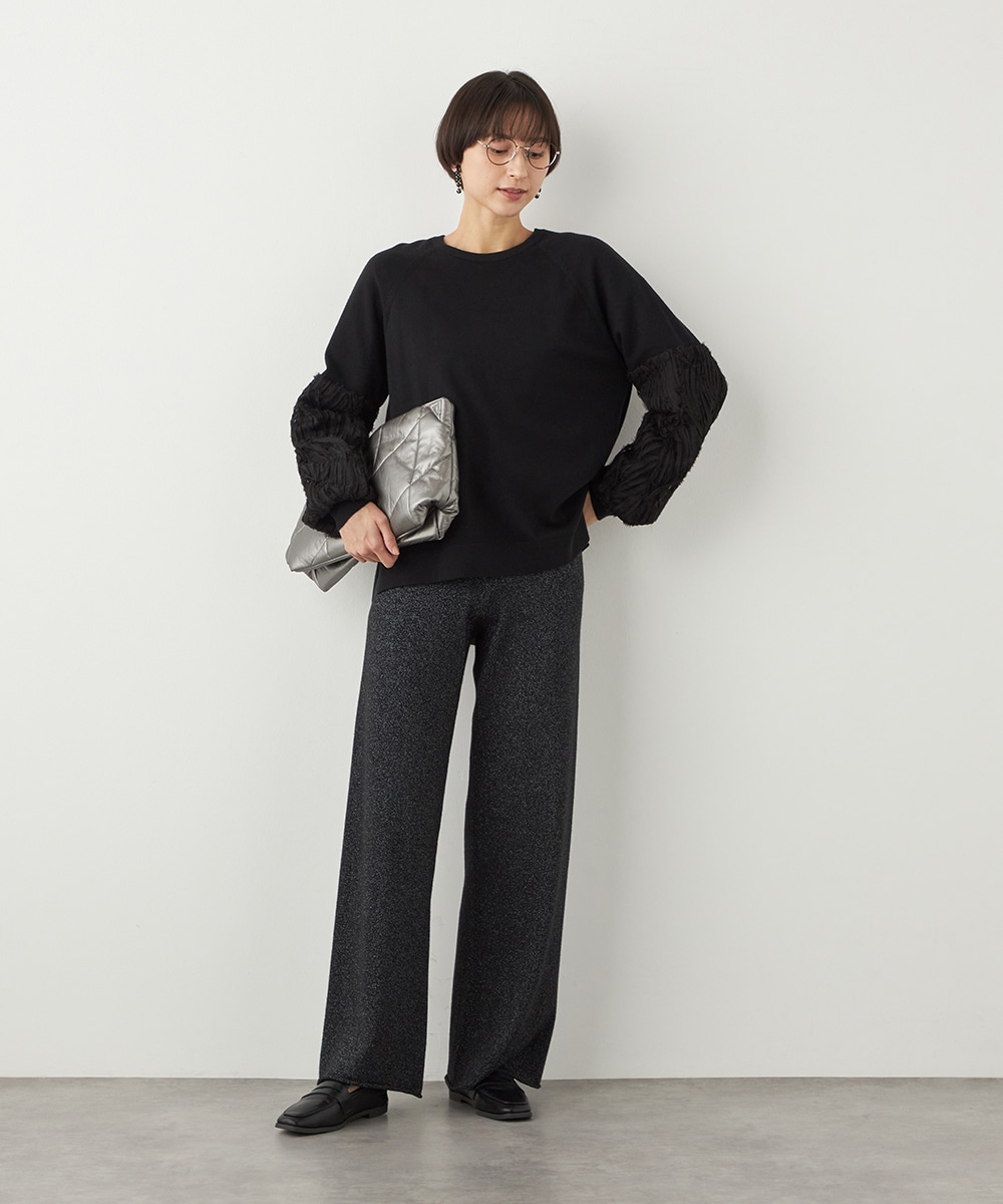 ラメニットパンツ