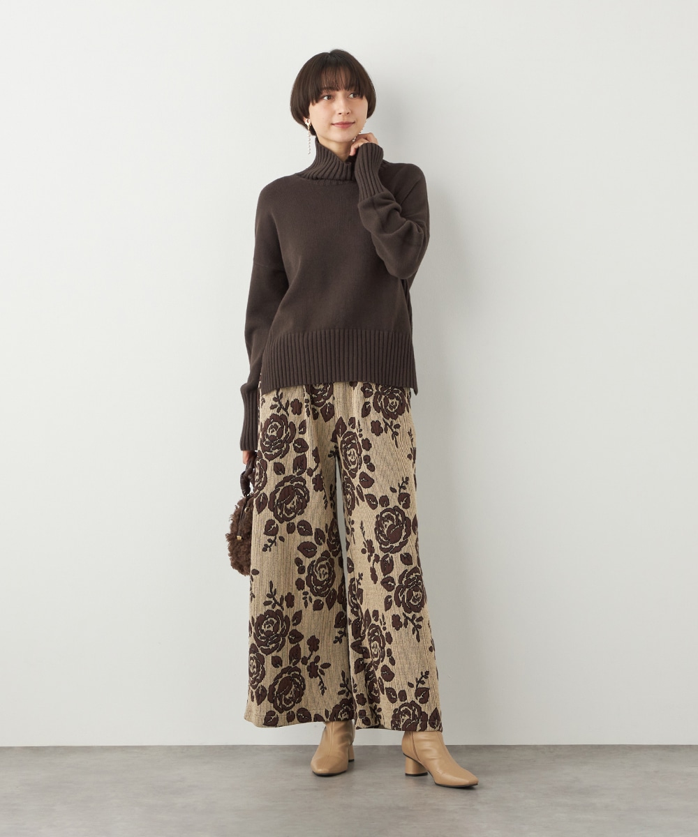 ローズジャカードワイドパンツ