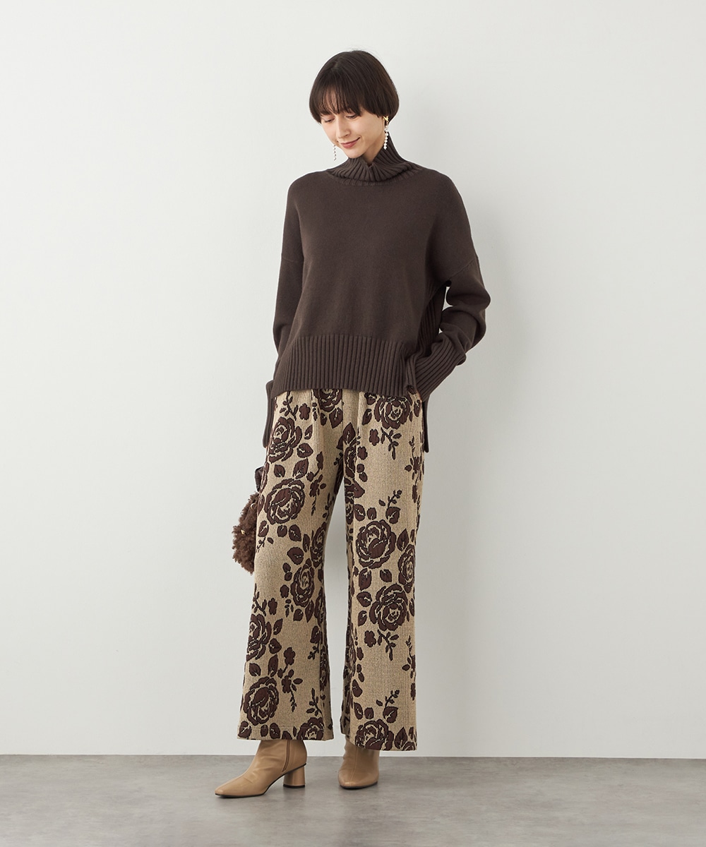 ローズジャカードワイドパンツ
