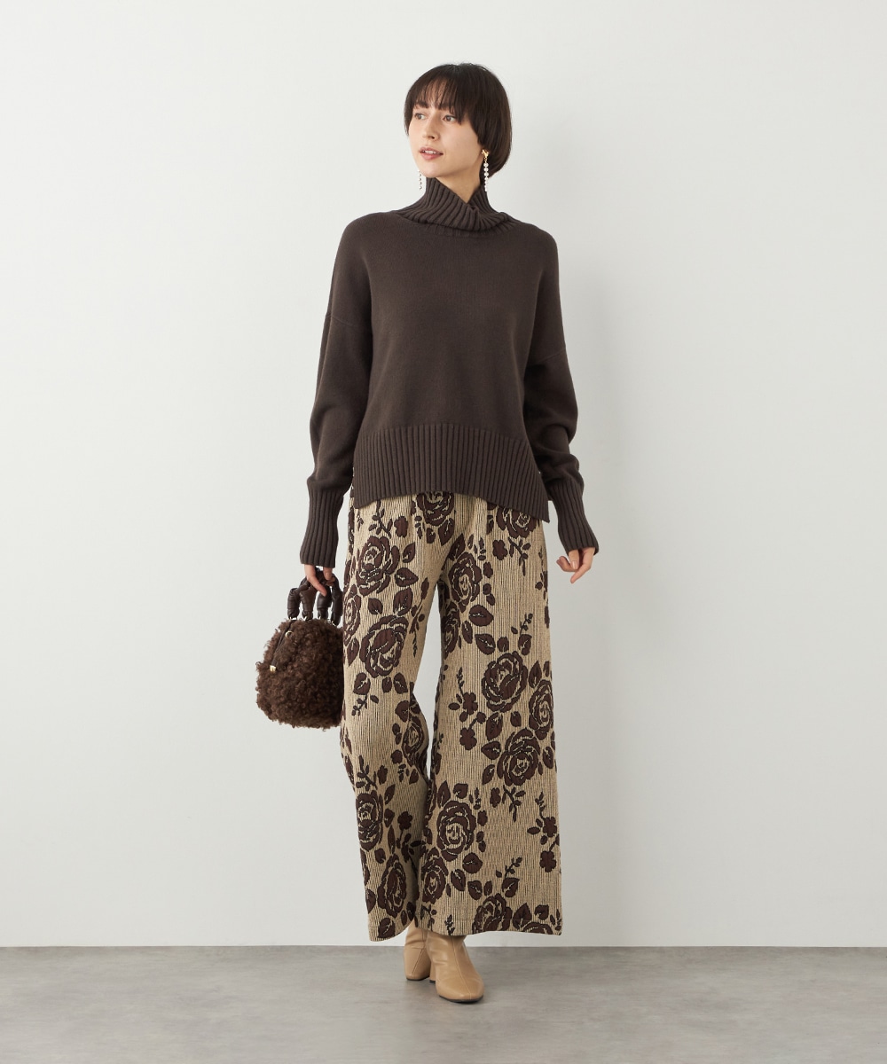 ローズジャカードワイドパンツ