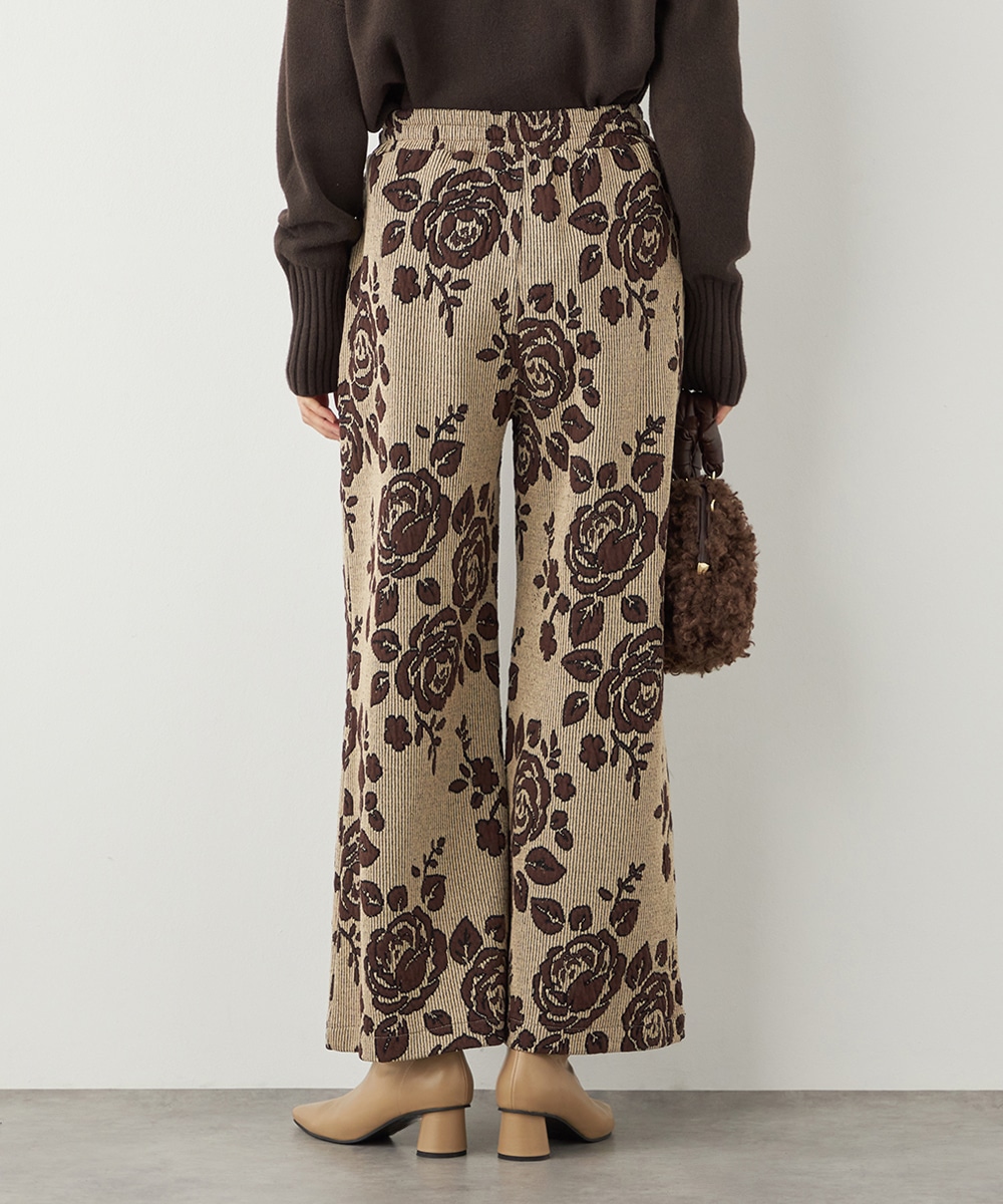 ローズジャカードワイドパンツ