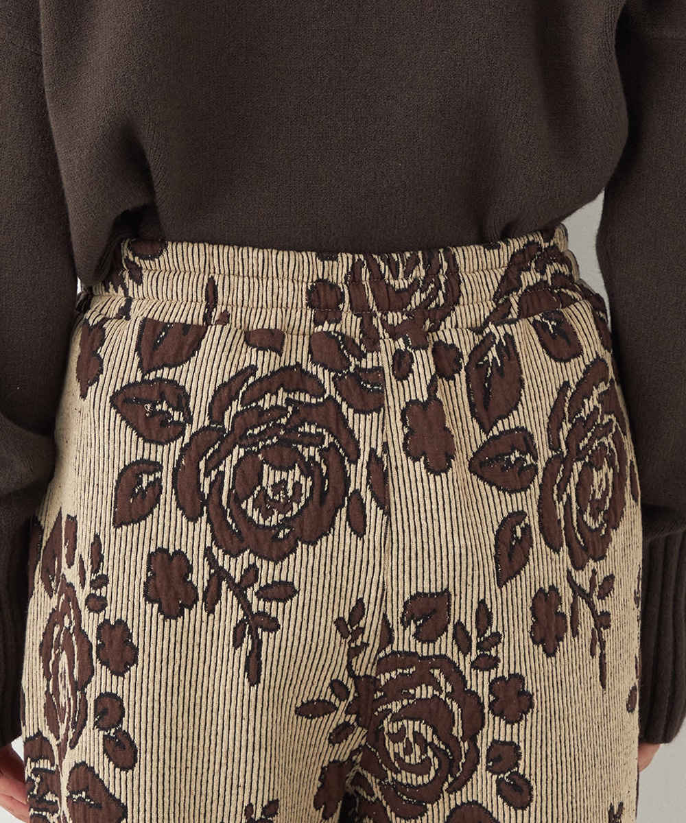 ローズジャカードワイドパンツ