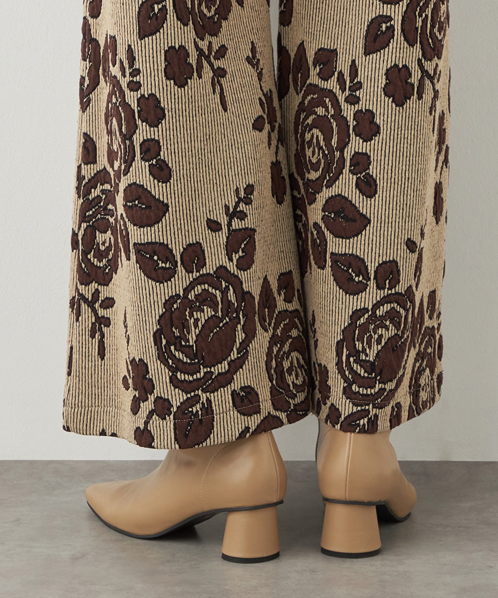 ローズジャカードワイドパンツ