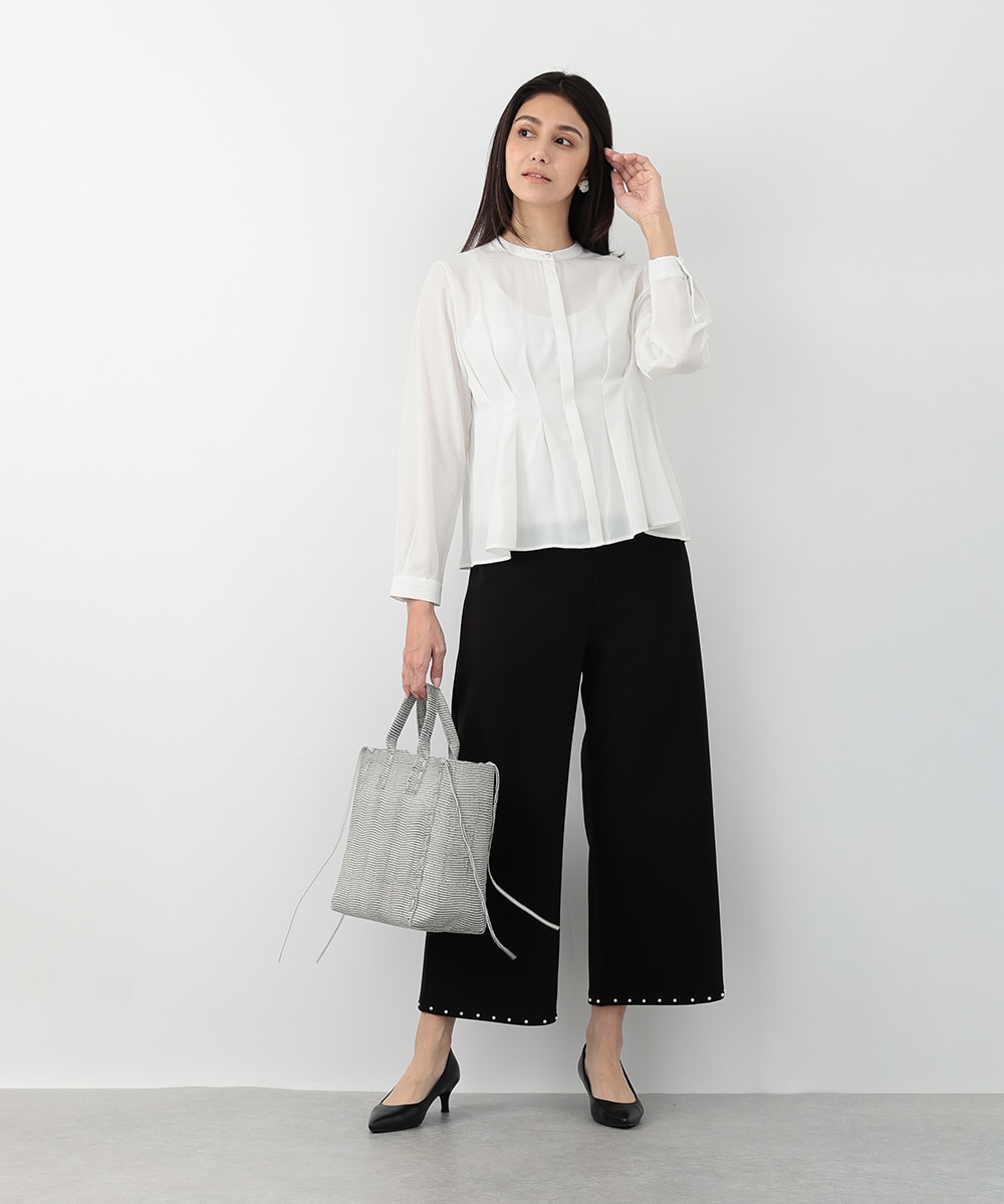 裾パールストレートパンツ