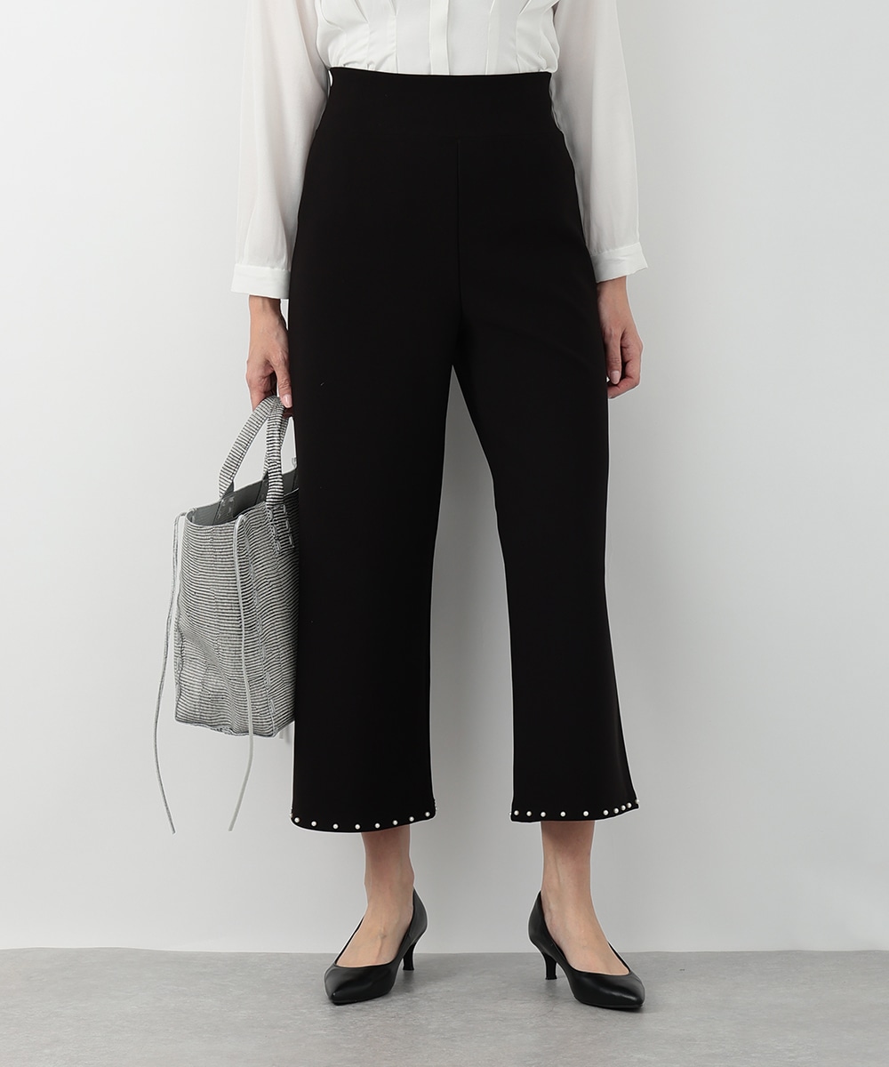 裾パールストレートパンツ