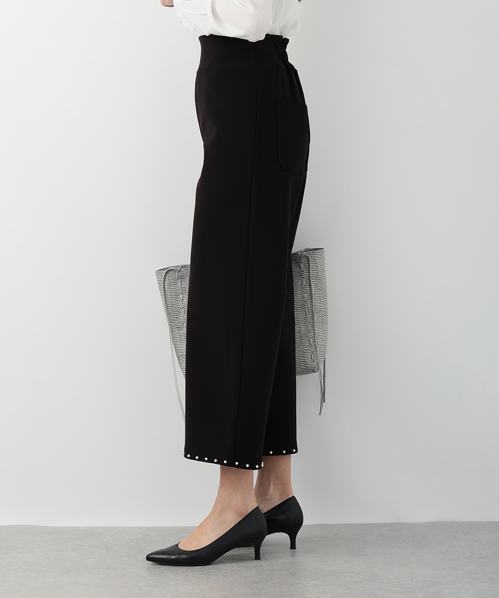 裾パールストレートパンツ