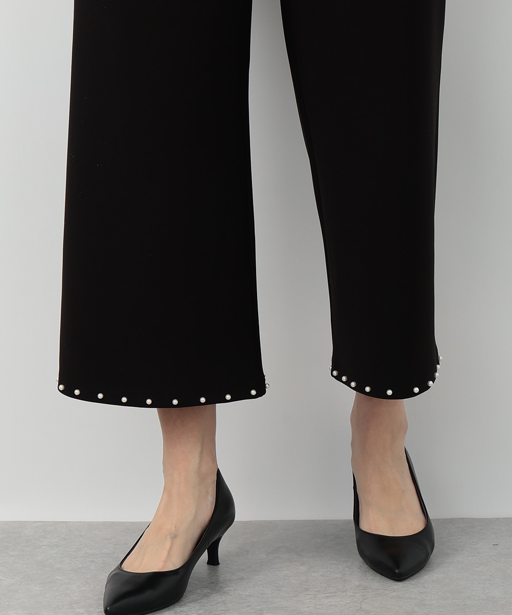 裾パールストレートパンツ
