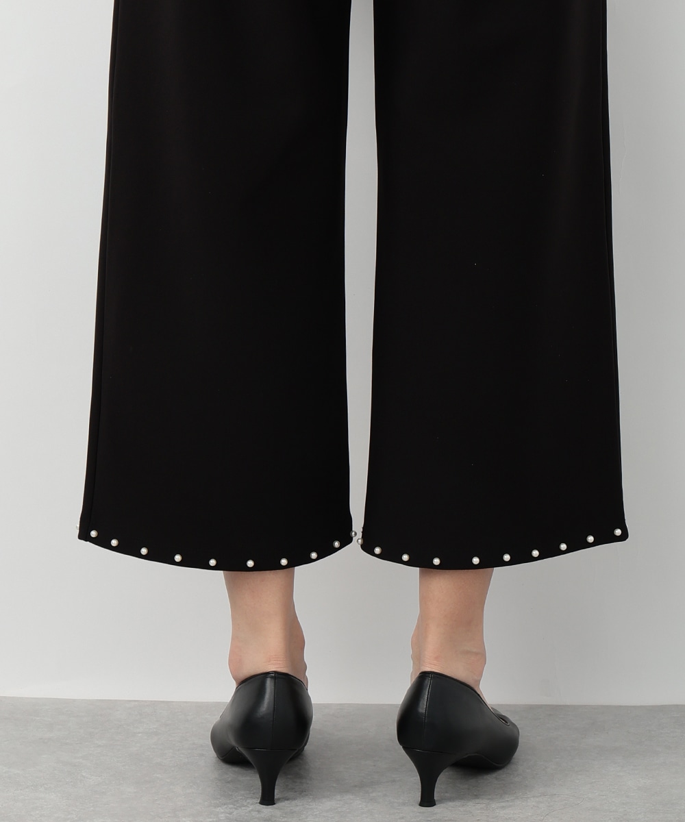 裾パールストレートパンツ