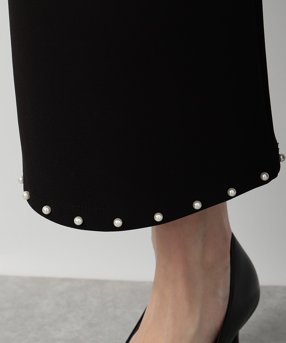 裾パールストレートパンツ