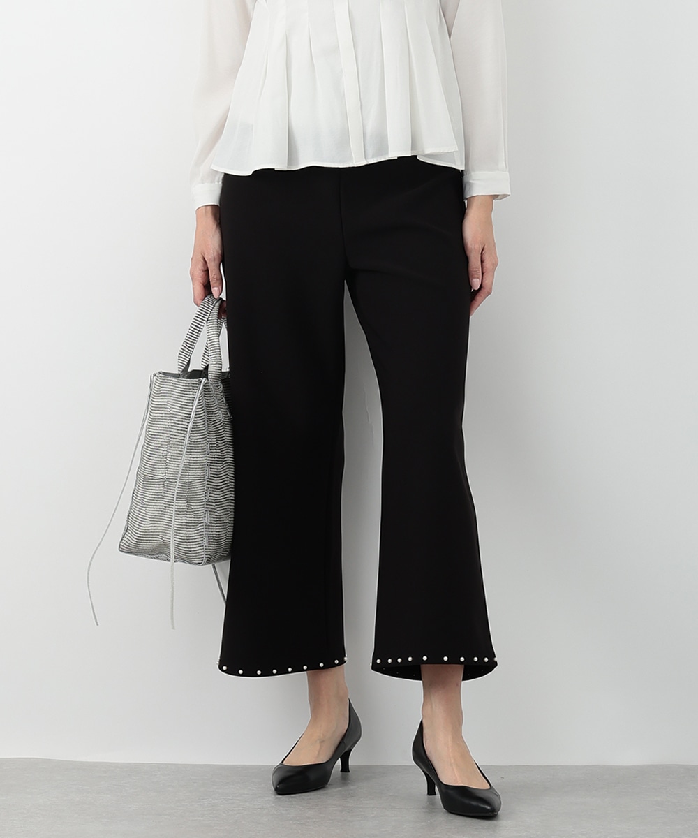 裾パールストレートパンツ