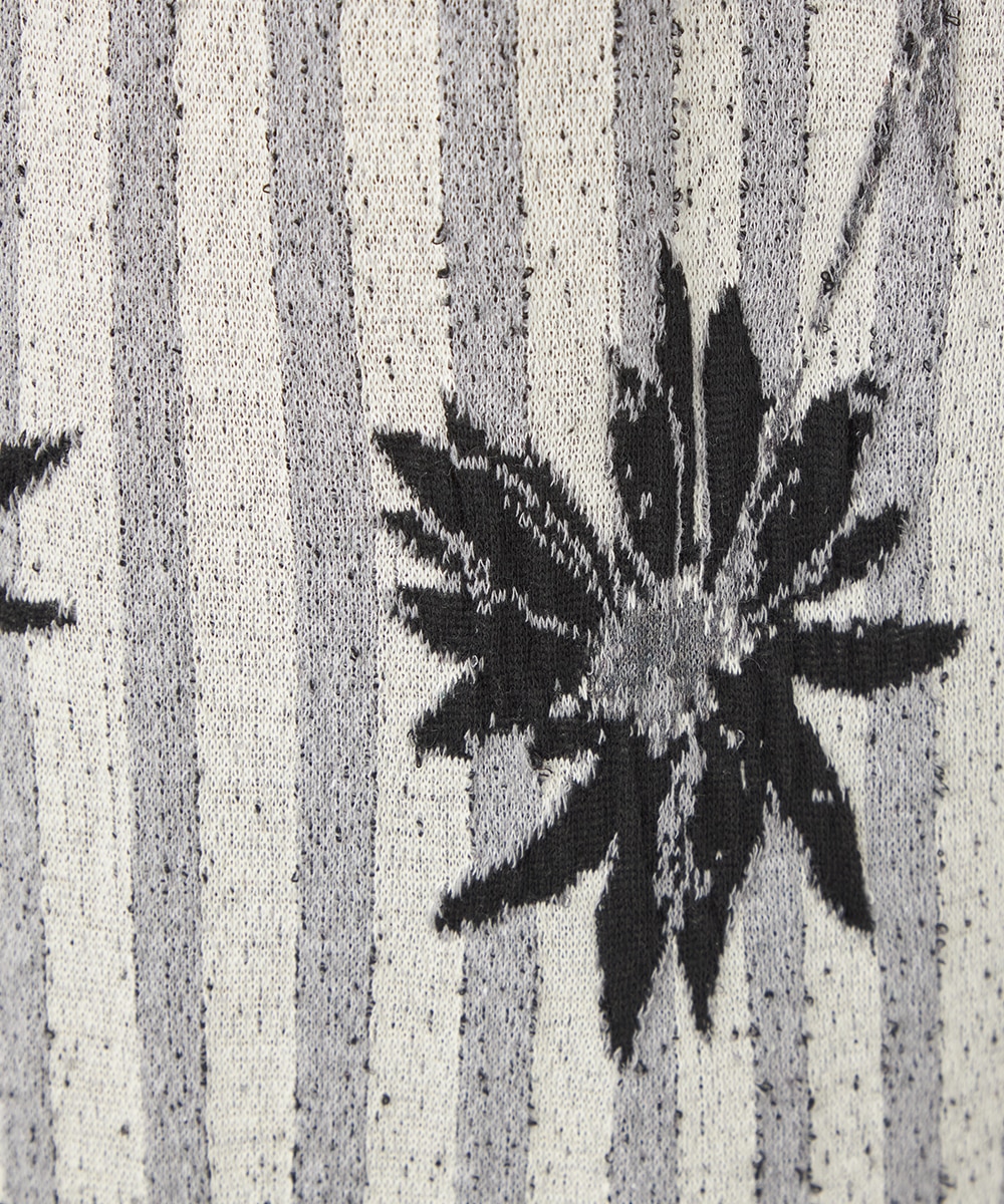 ストライプフラワージャカードパンツ