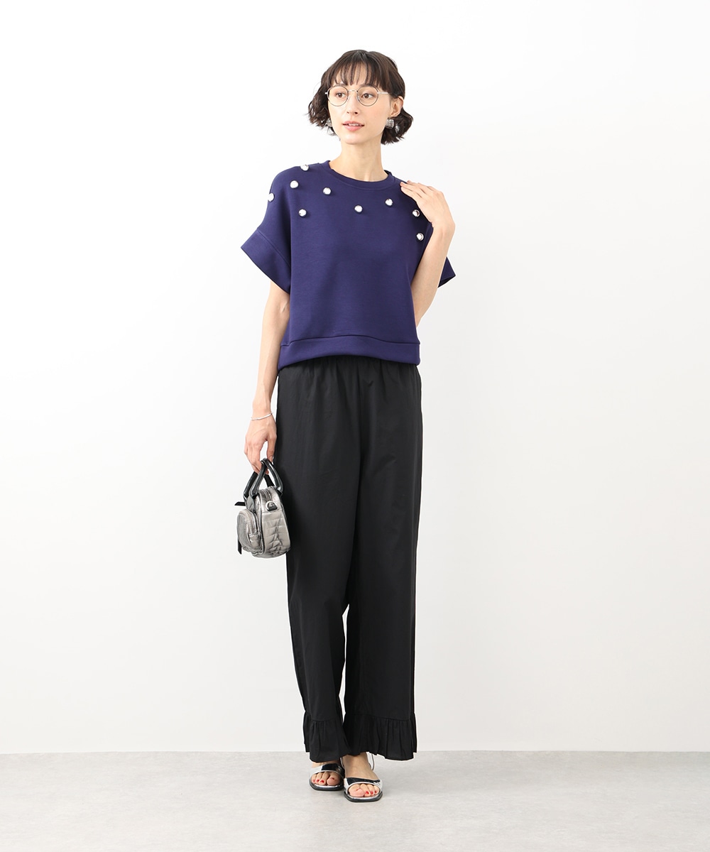 裾フリルワイドパンツ