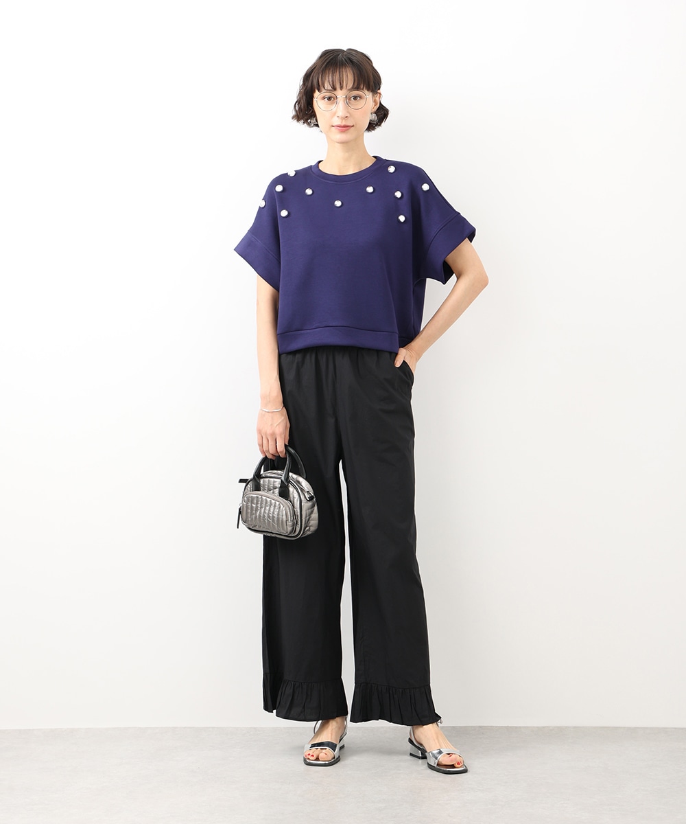 裾フリルワイドパンツ