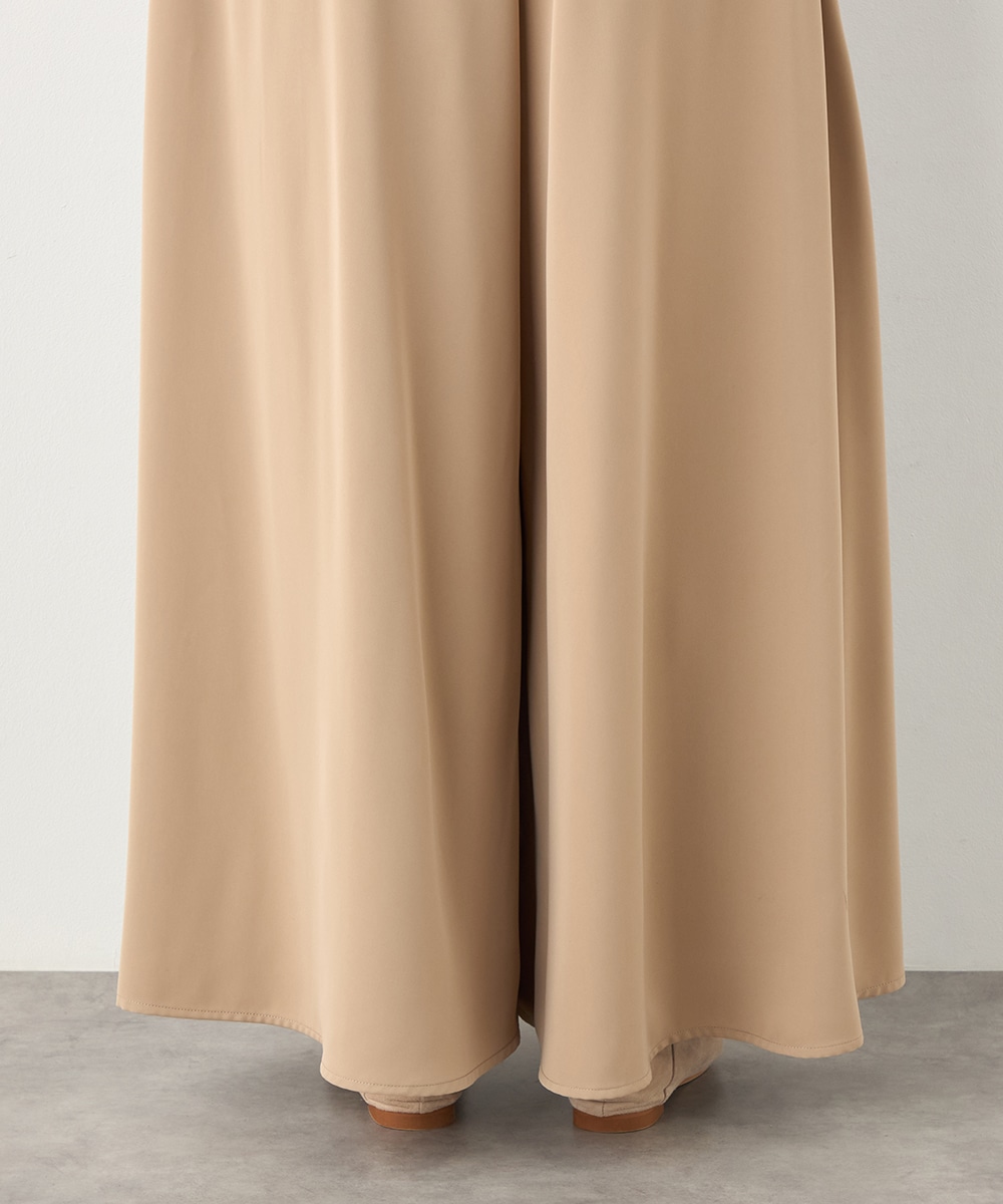 異素材切り替えワイドパンツ