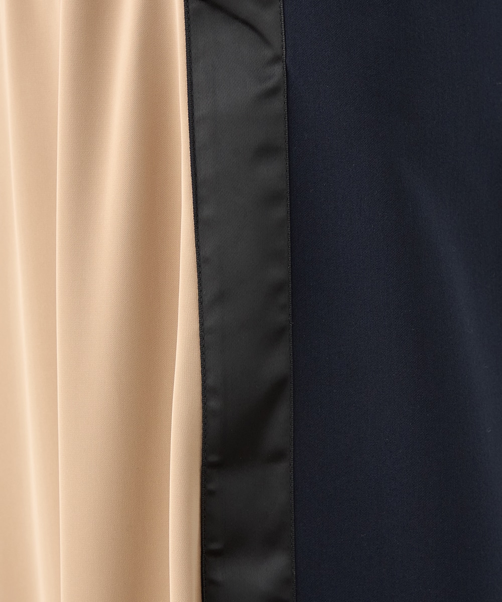 異素材切り替えワイドパンツ