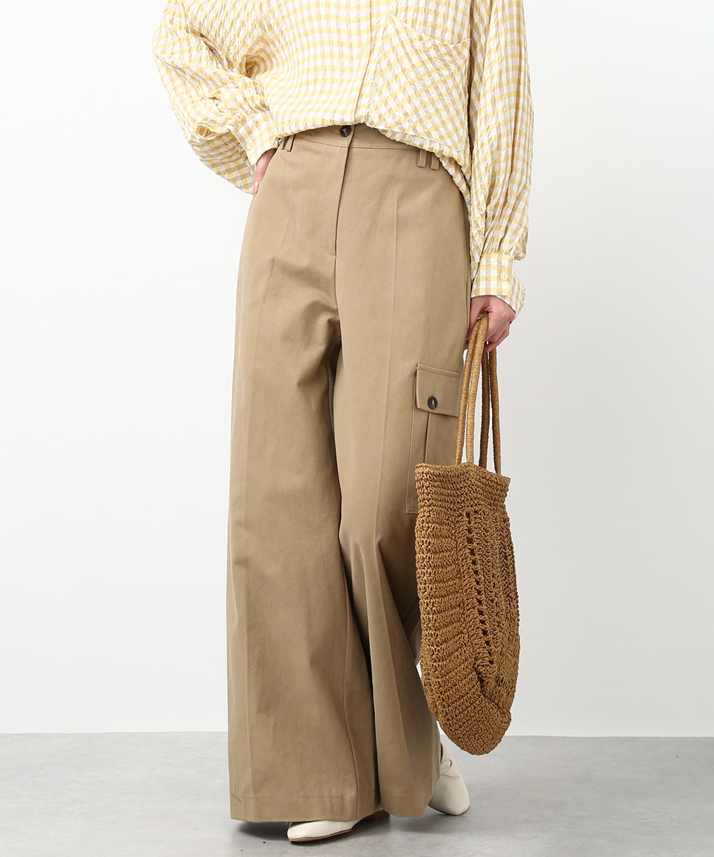 アシンメトリーポケットワイドパンツ