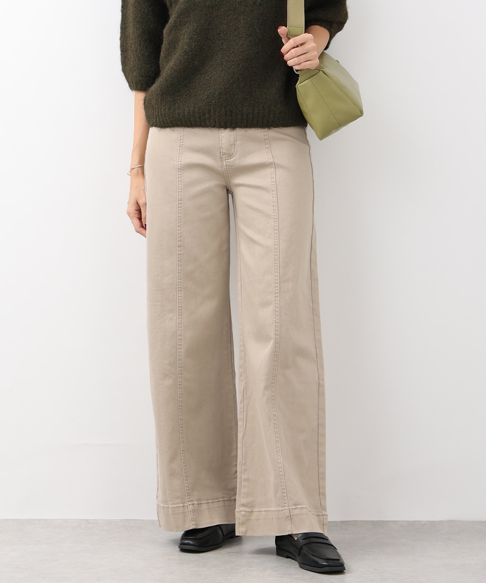 センター切り替えストレッチワイドパンツ