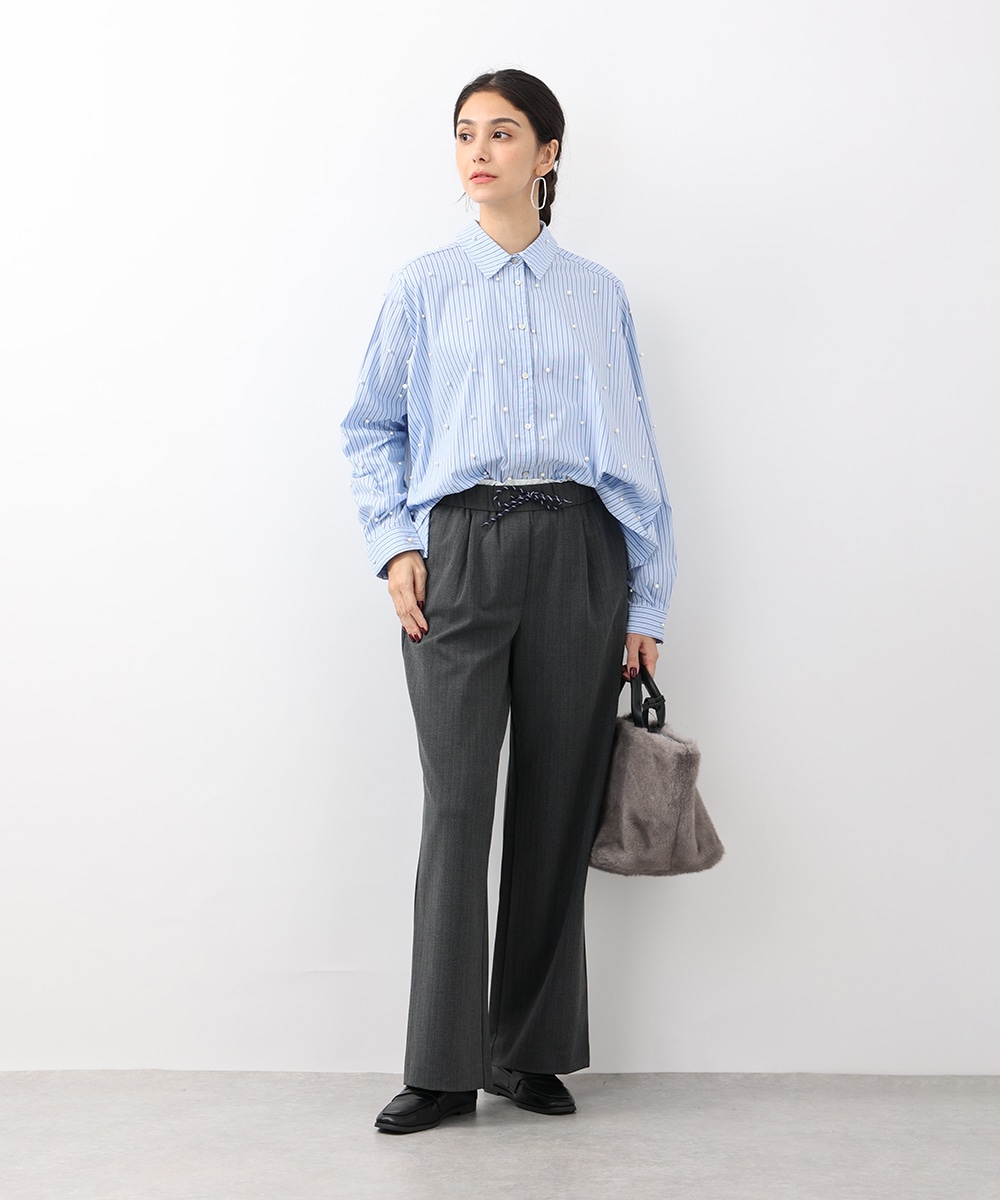 ストライプワイドパンツ
