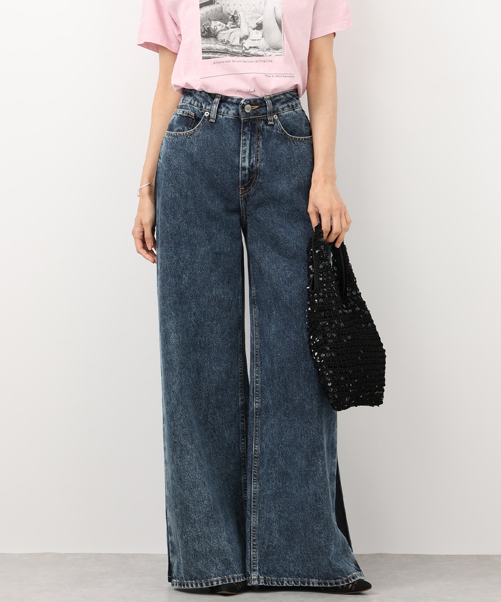 2トーンデニムワイドパンツ