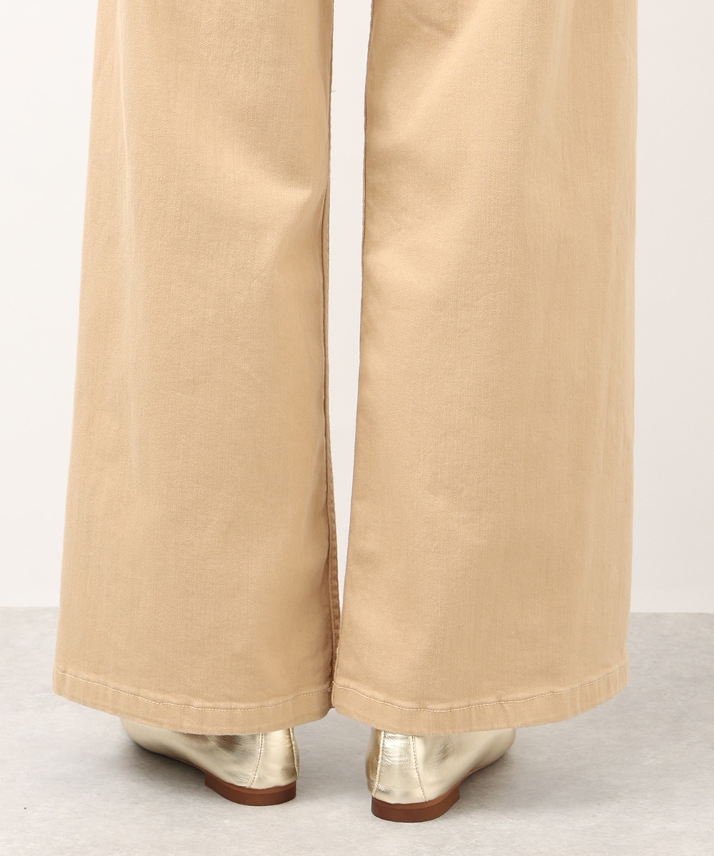 パール付きワイドデニムパンツ