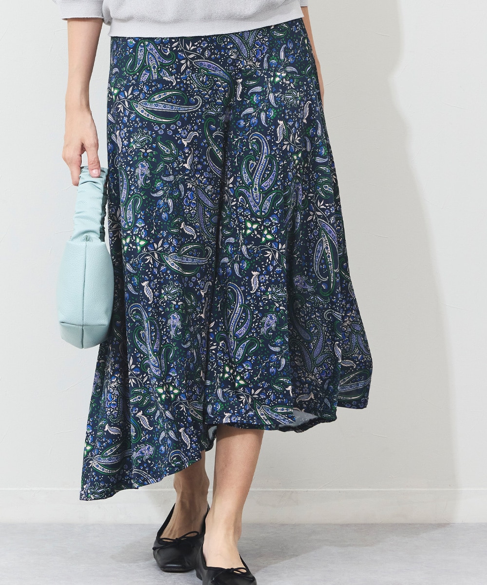 Luxe armoire capriceのペイズリー柄アシメジャージスカート