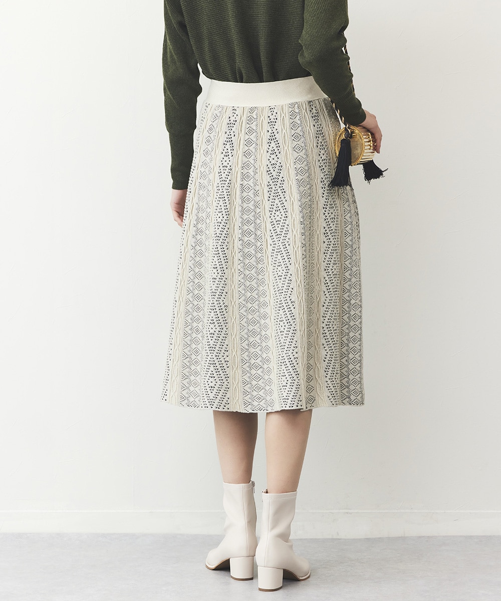 最新作の ティェリーミュグレー麻ニット綿スカート スカート 