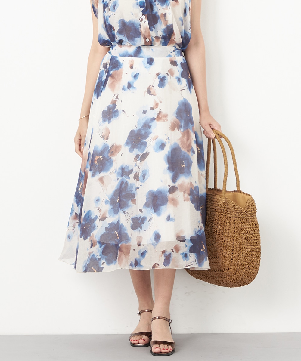  armoire capriceのぼかし柄フレアスカート