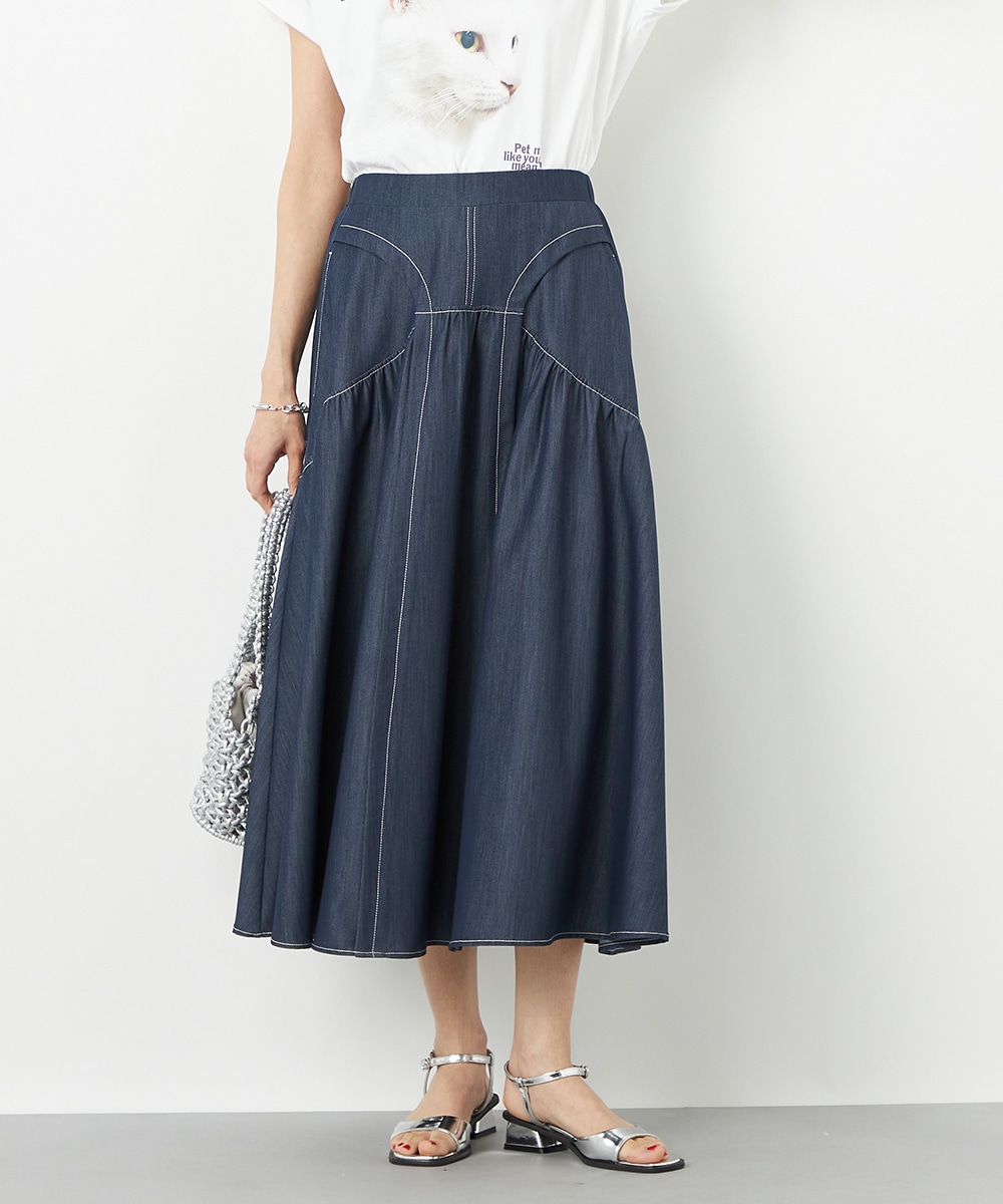  armoire capriceのデニムギャザースカート