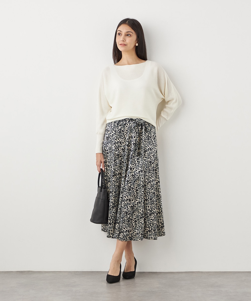 プチフラワープリントジャージスカート