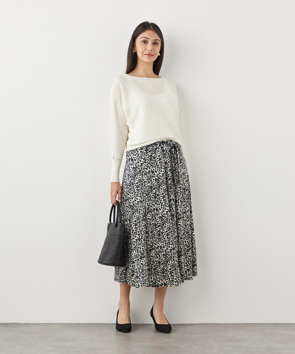 プチフラワープリントジャージスカート