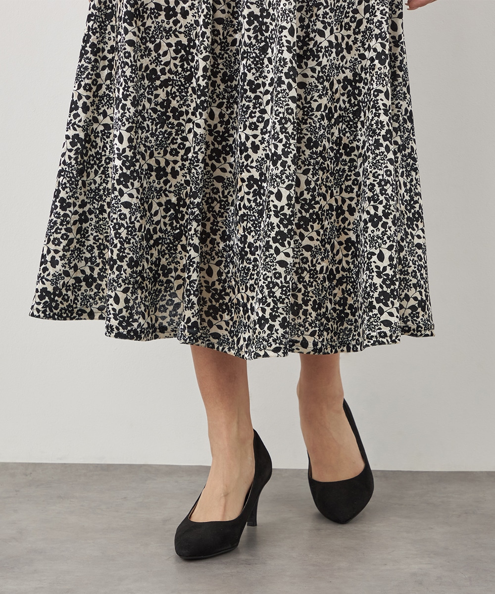 プチフラワープリントジャージスカート