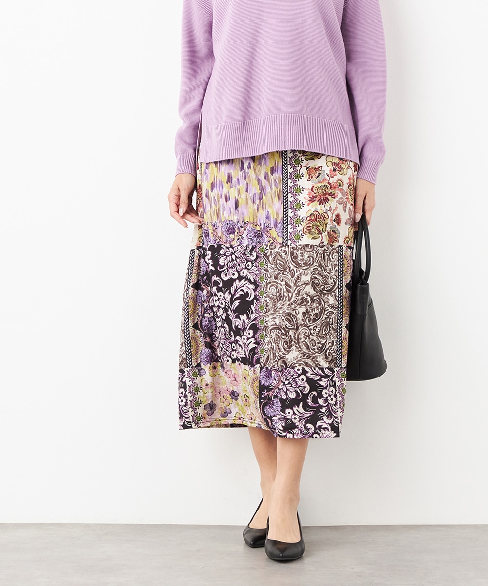 マルチプリントロングスカート