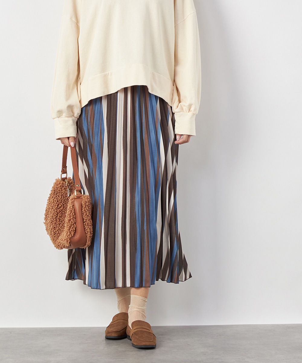  armoire capriceのストライププリーツスカート